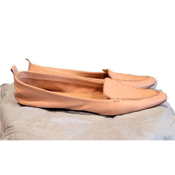 Aldo Genuine Pink Leather Pointy Toe Flat Rubber Sole Women's Shoes Size 8 - Picture 4 of 7